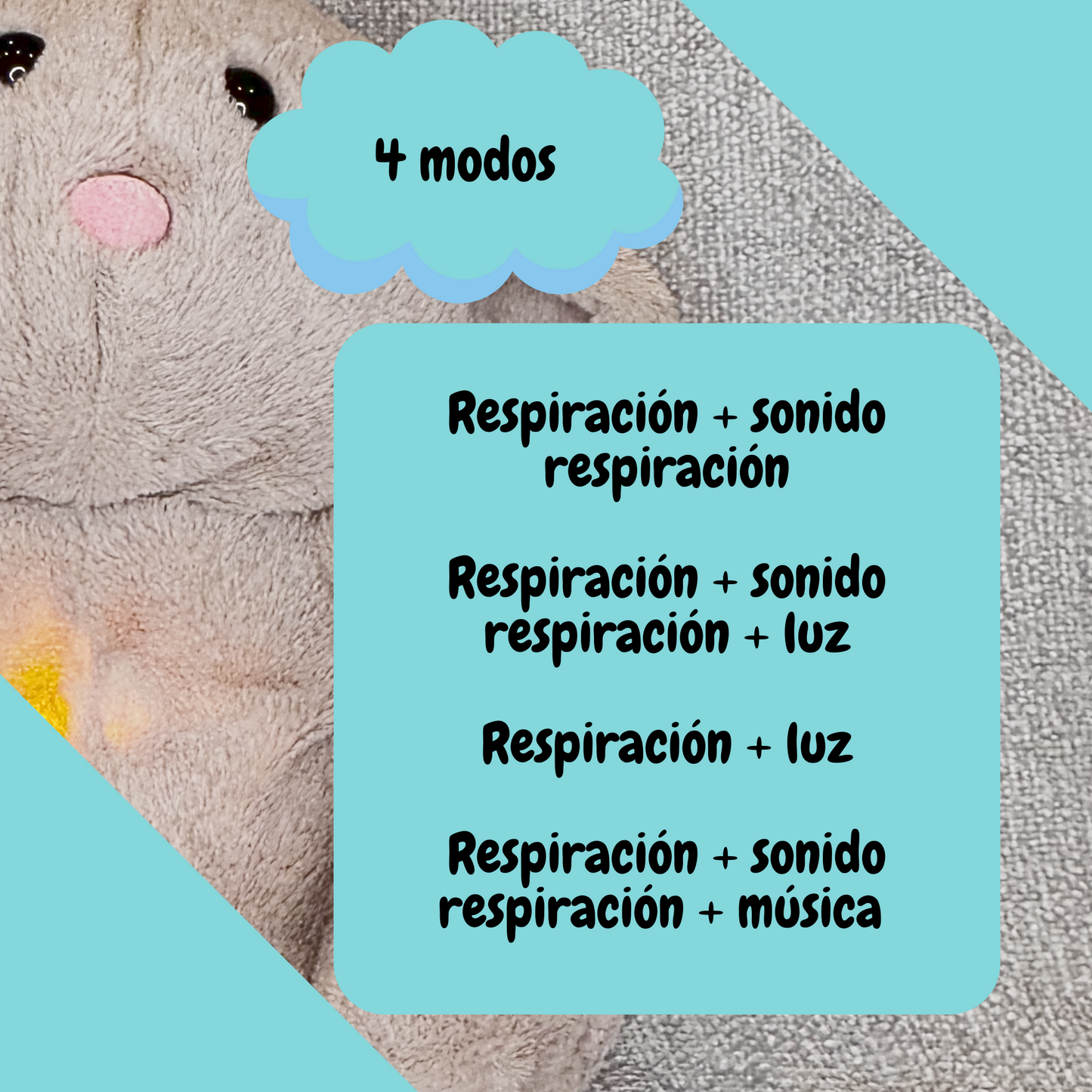 Peluche relajante con respiración y sonido